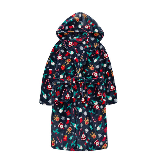 Childrens Christmas Design Dressing Gown - 2-13 years