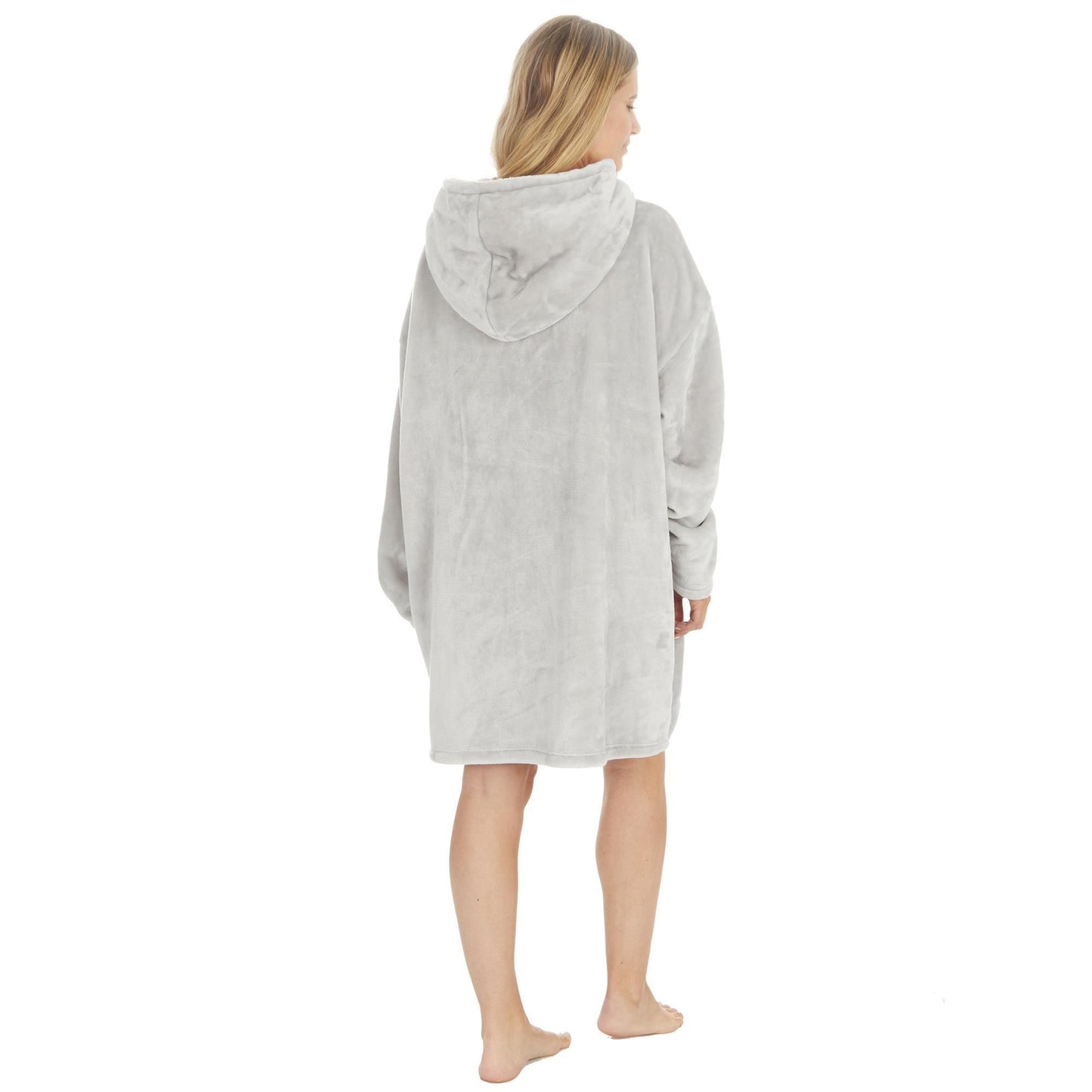 Ladies Soft Shimmer Effect Fleece Oversize Lounge Hoodie