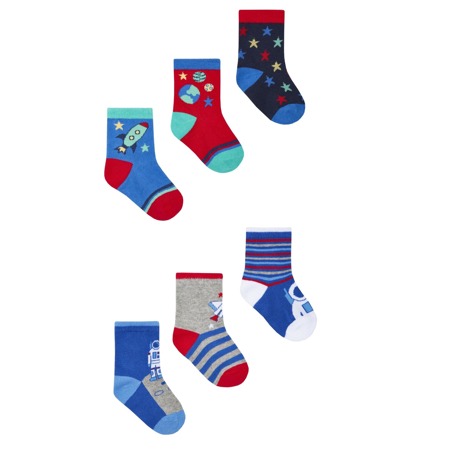 Babies 3 Pk of Novelty Space Design Socks