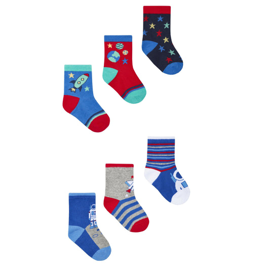 Babies 3 Pk of Novelty Space Design Socks