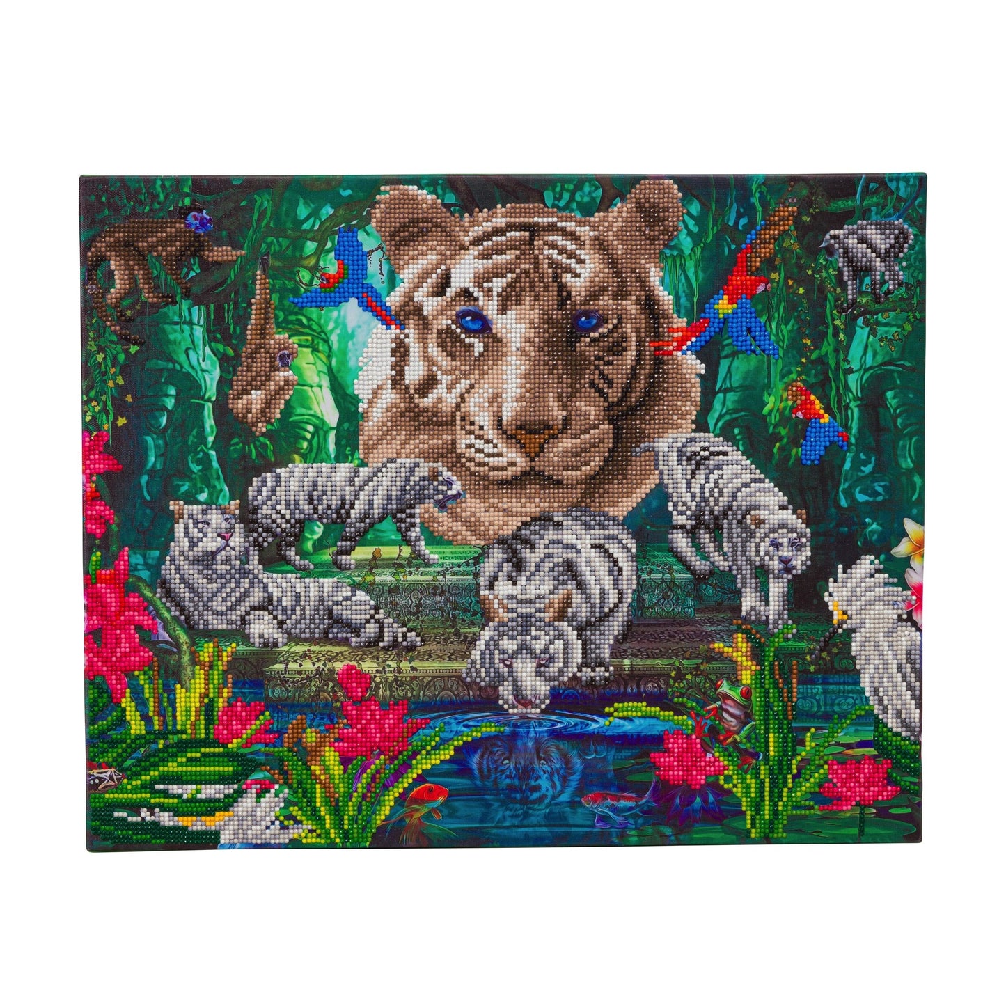 Craft Buddy Partial Crystal Mounted Crystal Art Kit 40cm x 50cm - White Tiger Temple