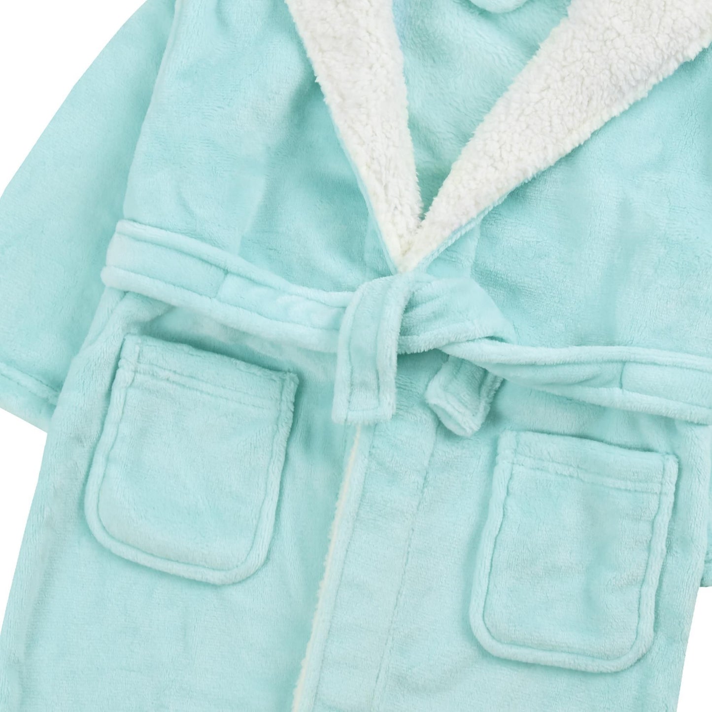 Childrens Plush Pastel Robe with Borg Fleece Trim