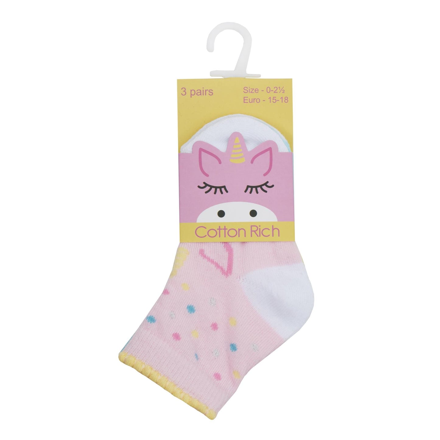 Babies 3 Pk of Unicorn Design Socks