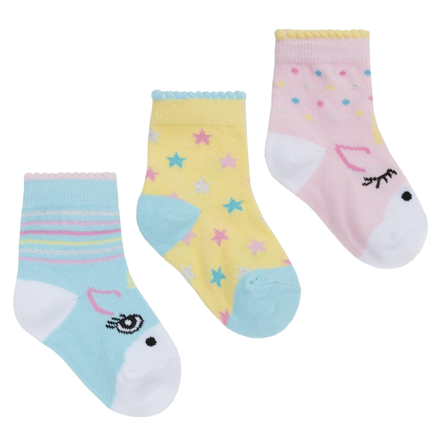 Babies 3 Pk of Unicorn Design Socks