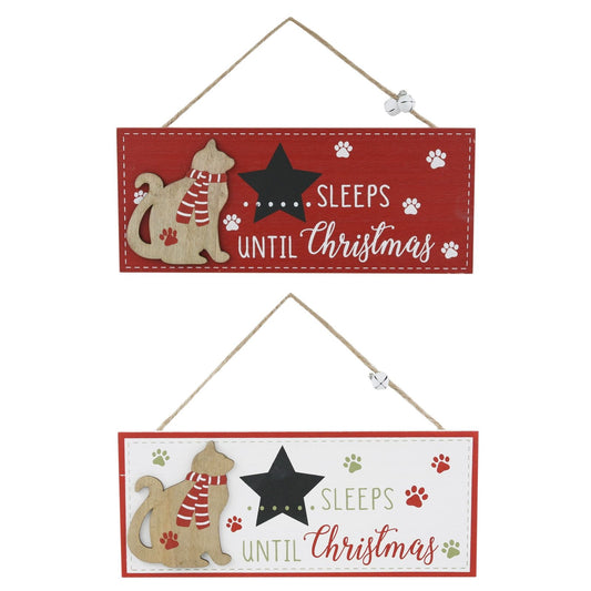 Cat Christmas Countdown Plaque