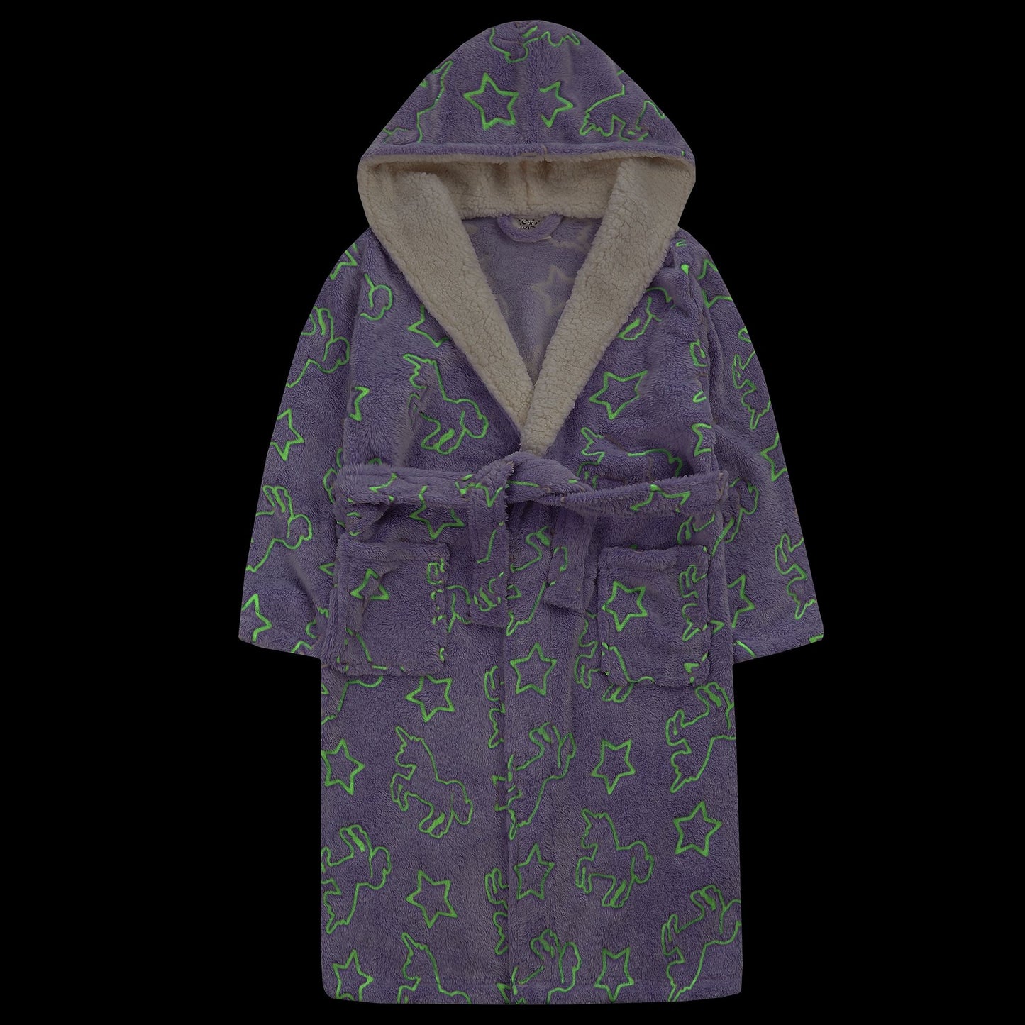 Childrens Glow In The Dark Dressing Gowns ~ Dinosaur or Unicorn ~ 2-13 Years