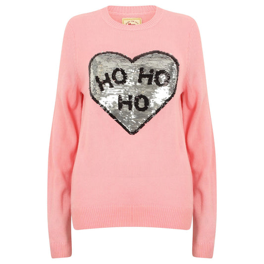 Ladies Knitted Christmas Jumper with Reversible Sequins