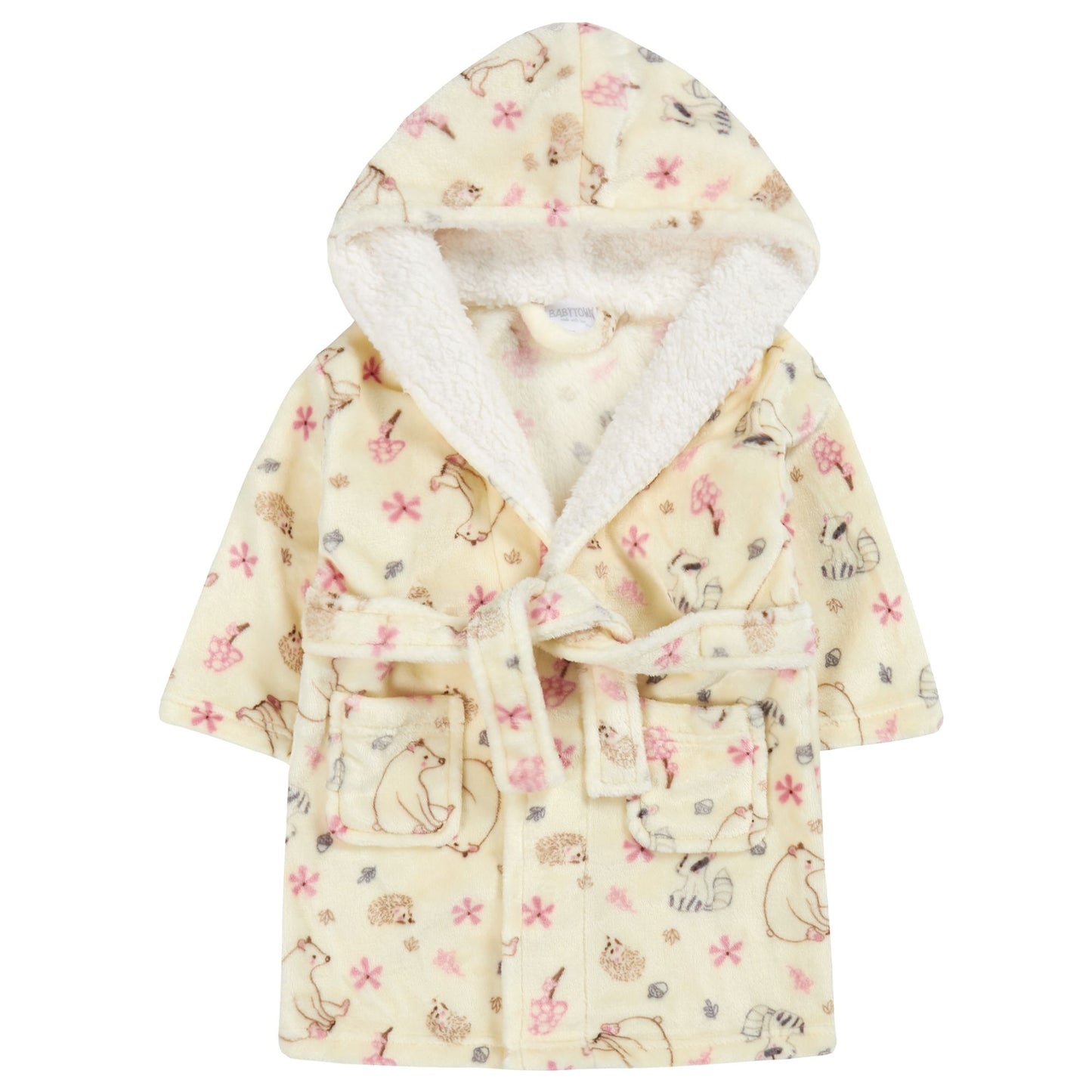 Babies and Childrens Woodland Animal Print Fleece Dressing Gown
