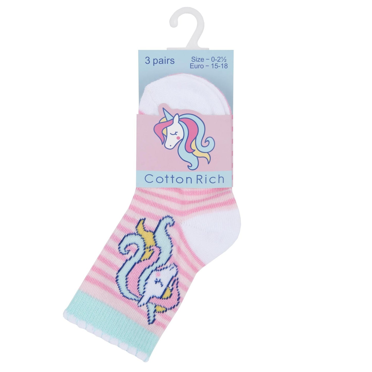 Babies 3 Pk of Unicorn Design Socks