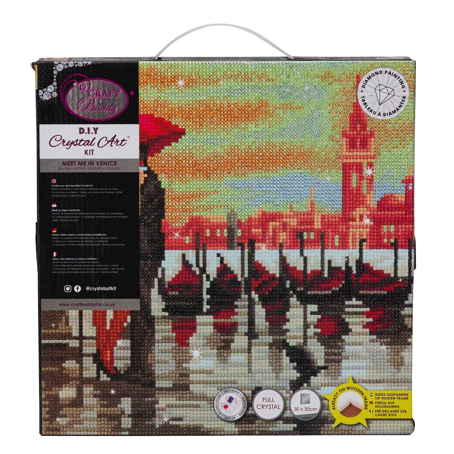 Craft Buddy Full Crystal Mounted Crystal Art Kit 30cm x 30cm - Meet Me In Venice