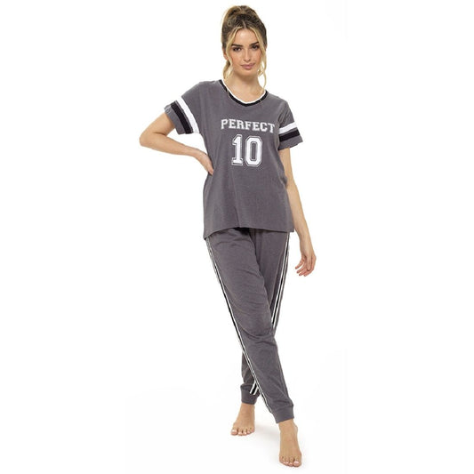 Ladies Perfect 10 Varsity Style Pyjama Set ~ S-XL