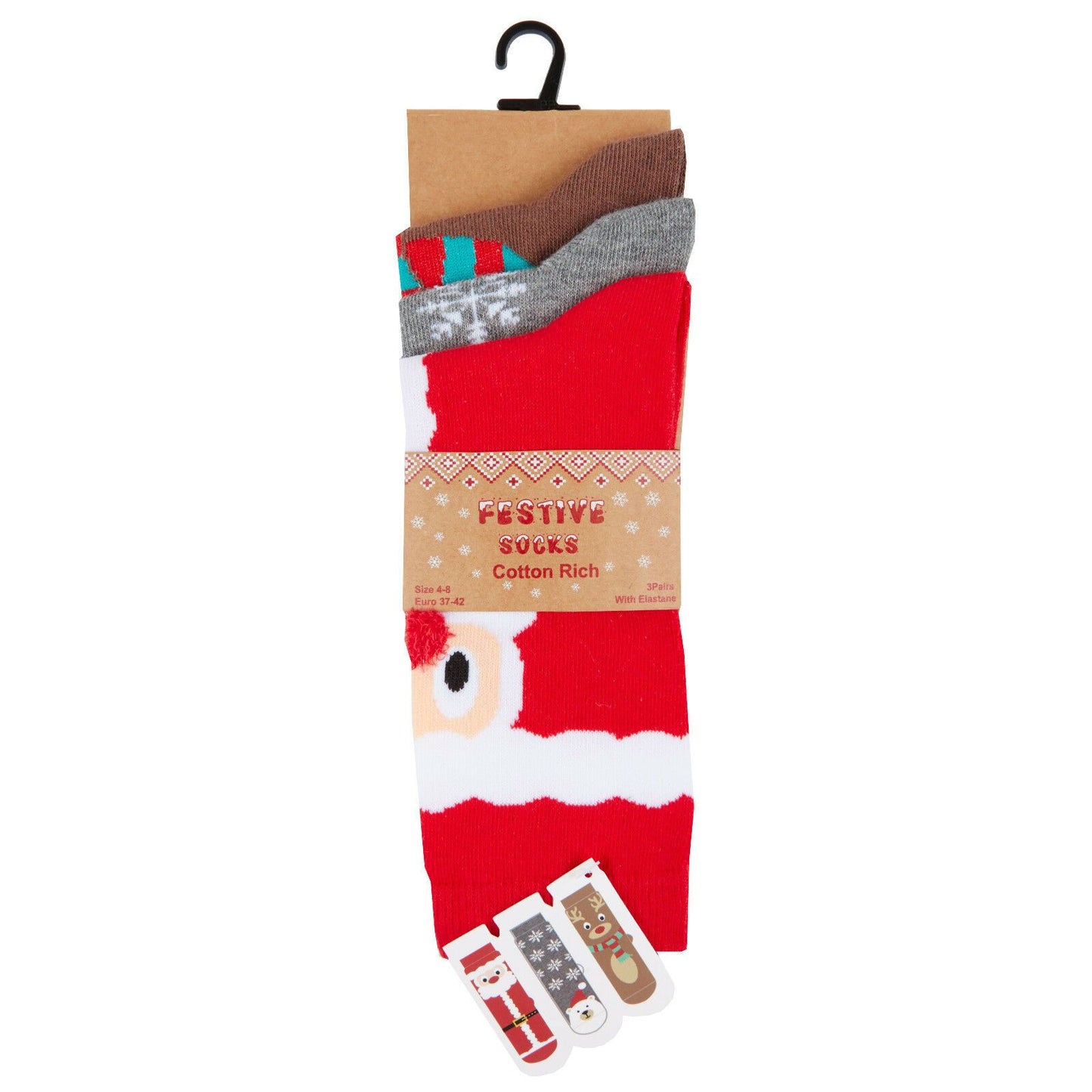 Adults 3 Pack Christmas Socks