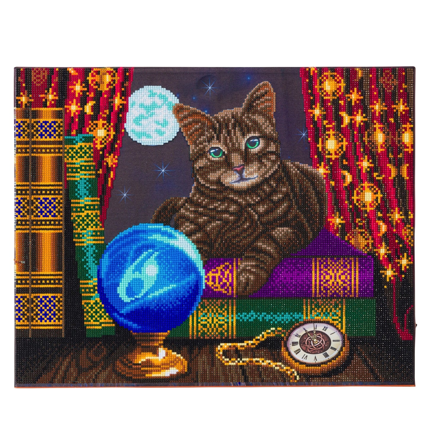 Craft Buddy 40cm x 50cm Crystal Art Kit with LED Lights - The Fortune Teller Cat