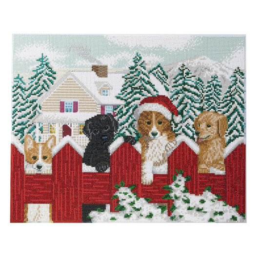 Craft Buddy Partial Crystal Mounted Crystal Art Kit 40cm x 50cm ~ Christmas Pups