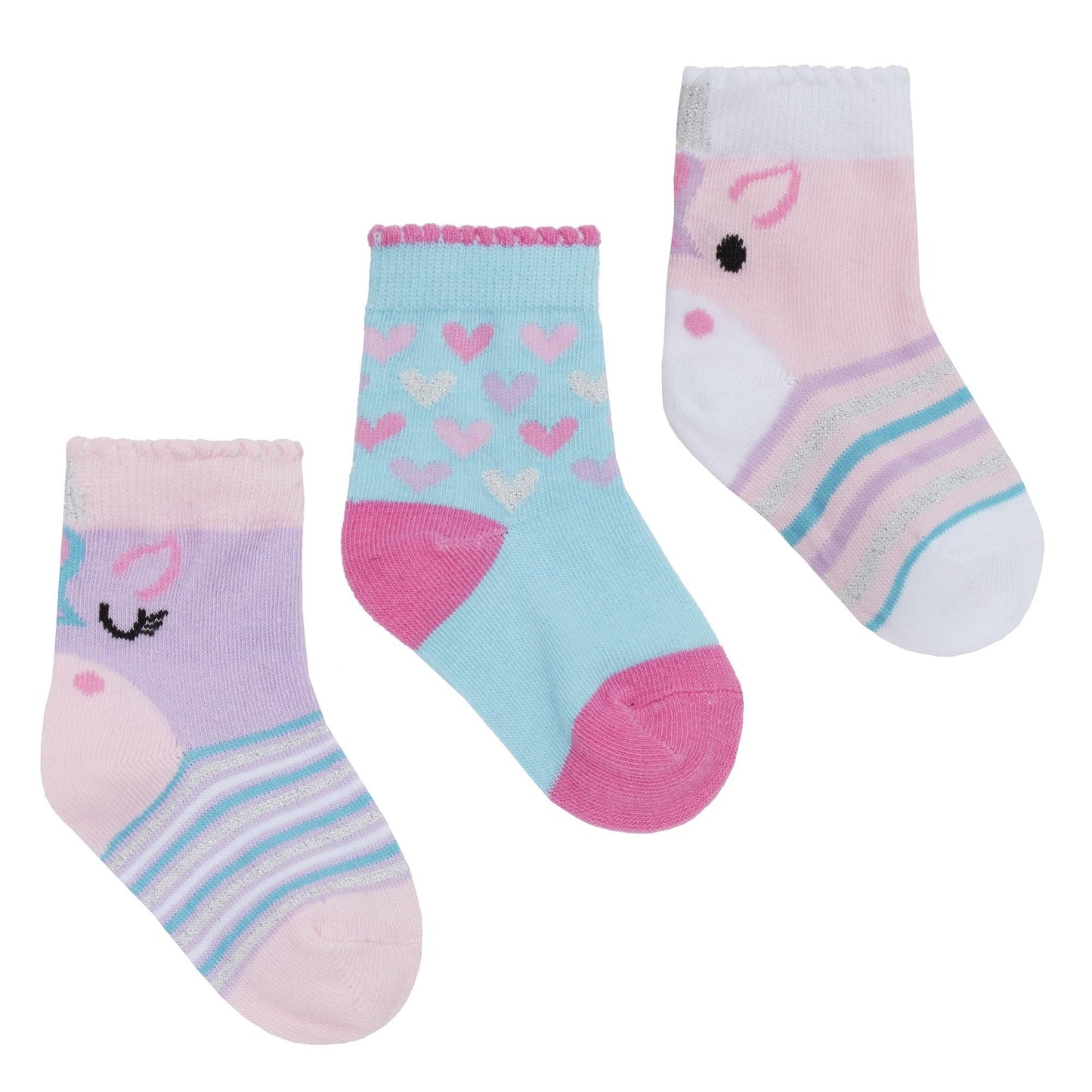 Babies 3 Pk of Unicorn Design Socks