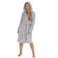 Ladies Plain Flannel Fleece Hooded Dressing Gown ~ S-XL