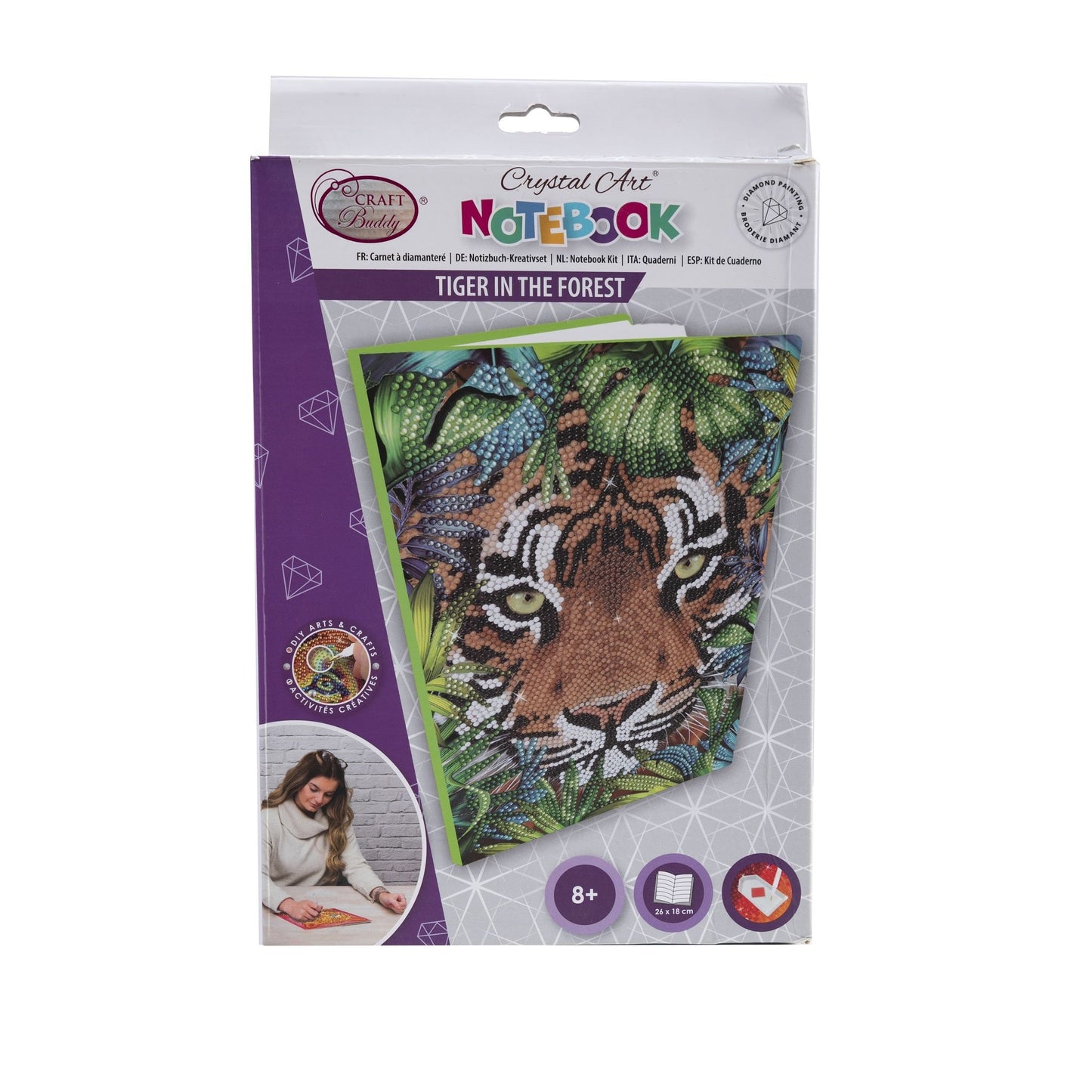 Tiger In The Forest - Craft Buddy Crystal Art Notebook Kit