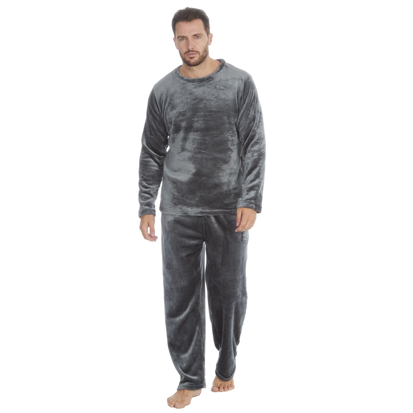 Mens Soft Shimmer Fleece Lounge Pyjama Set