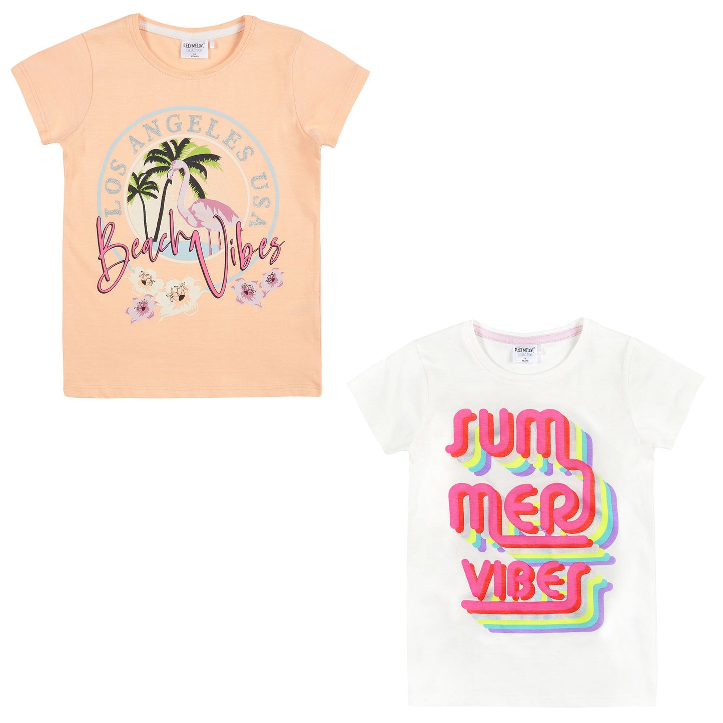 Pack of 2 Girls Printed Summer TShirts ~ 7-13 years