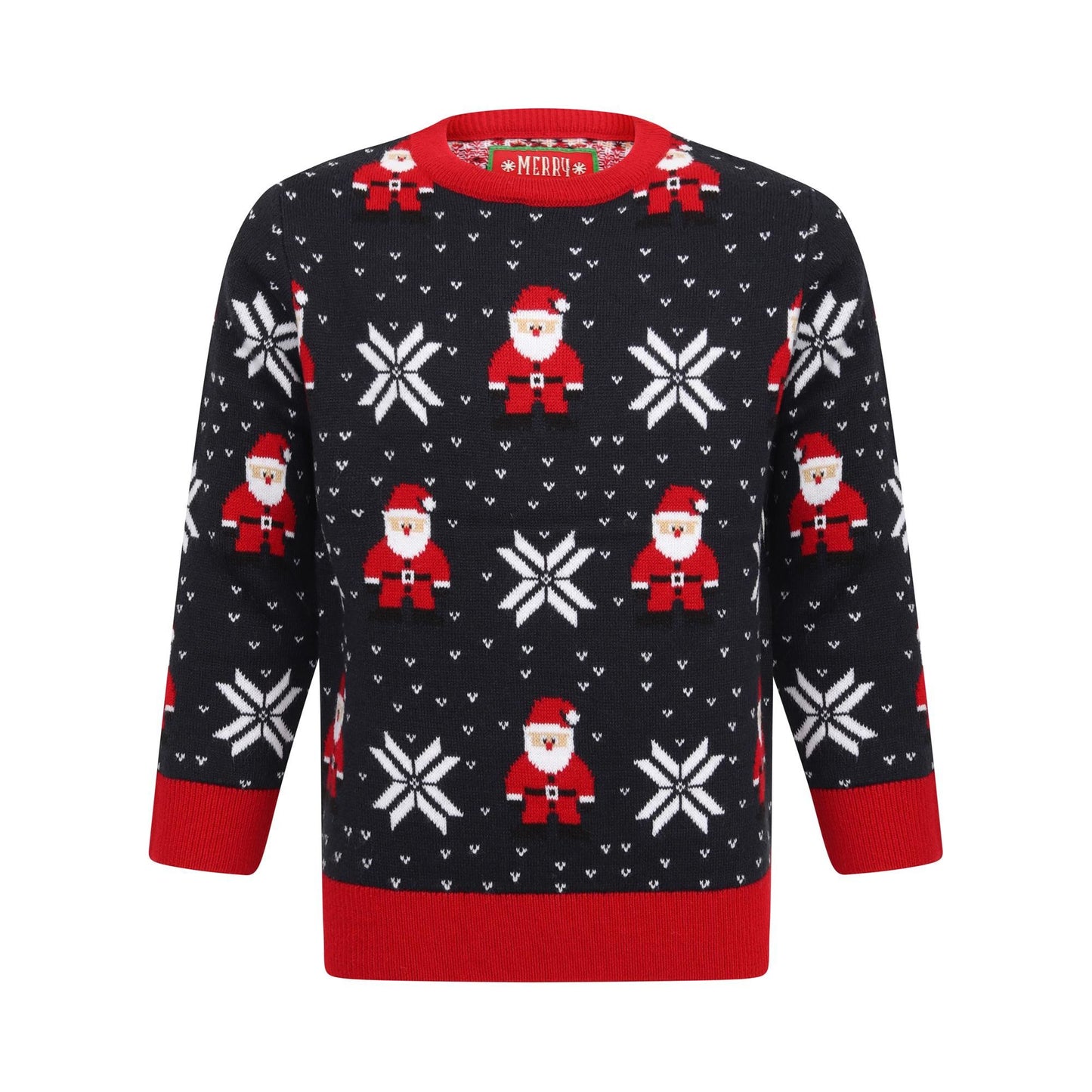 Childrens Unisex Santa Fairisle Design Knitted Christmas Jumper