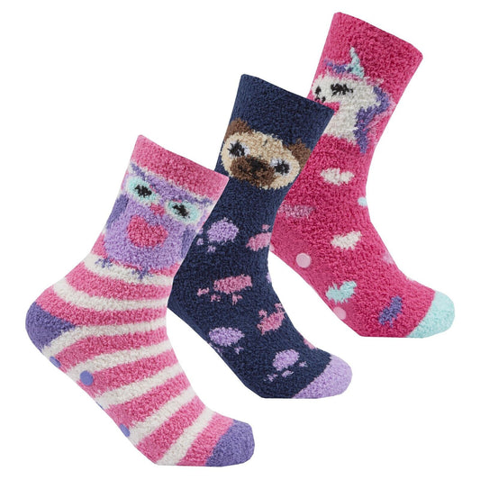 Ladies 3 Pk Soft and Cosy Slipper Socks