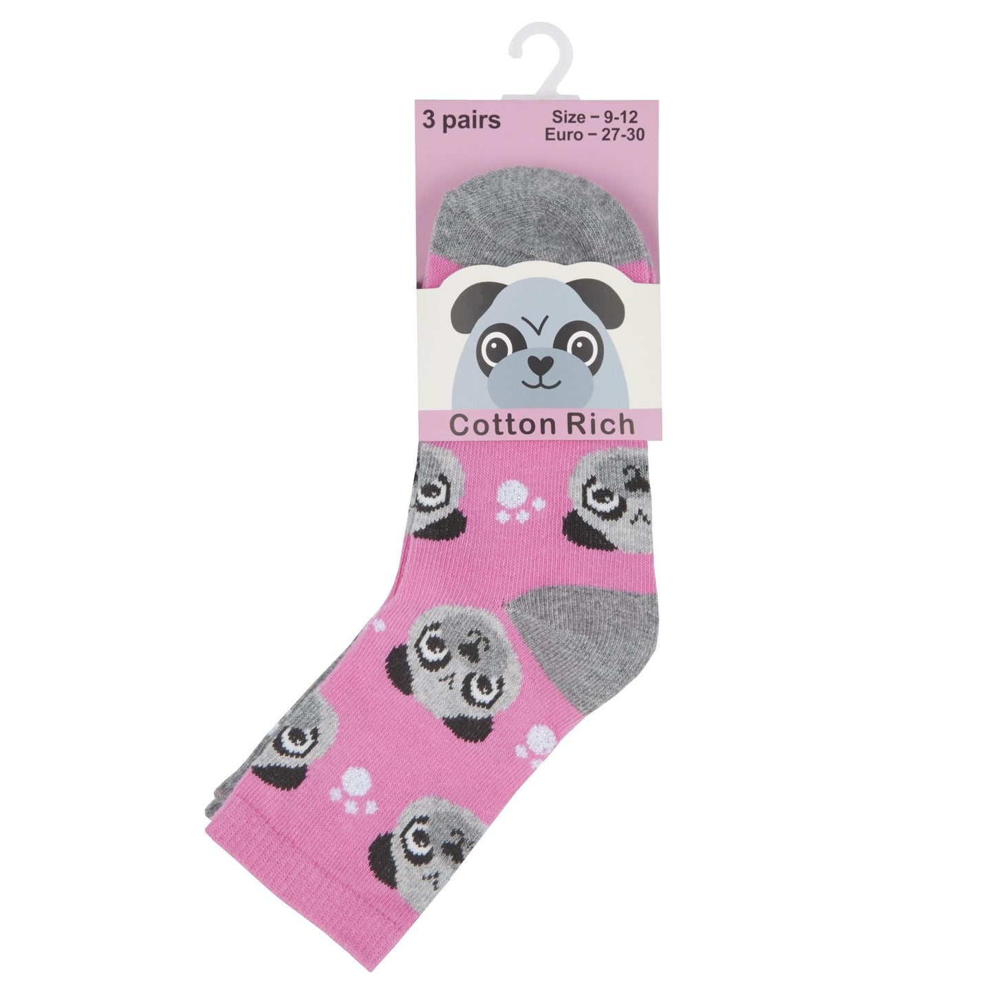 Childrens 3 Pk of Novelty Animal Socks