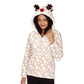 Ladies Christmas Animal Fleece Hooded Top ~ S-XL
