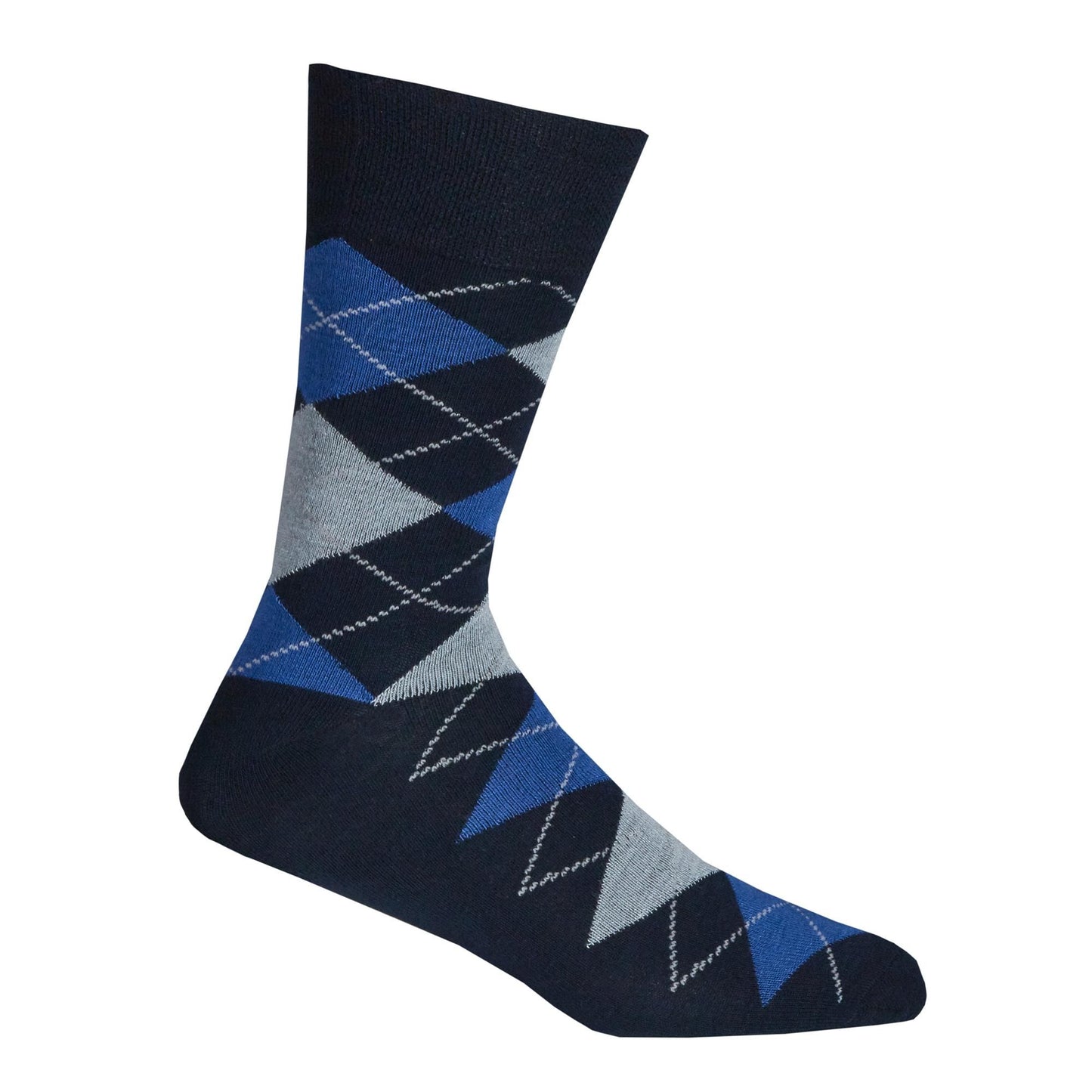 Mens 3 Pack of Argyle Design Non Elastic Bamboo Socks