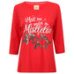 Ladies Long Length Mistletoe Christmas T Shirt