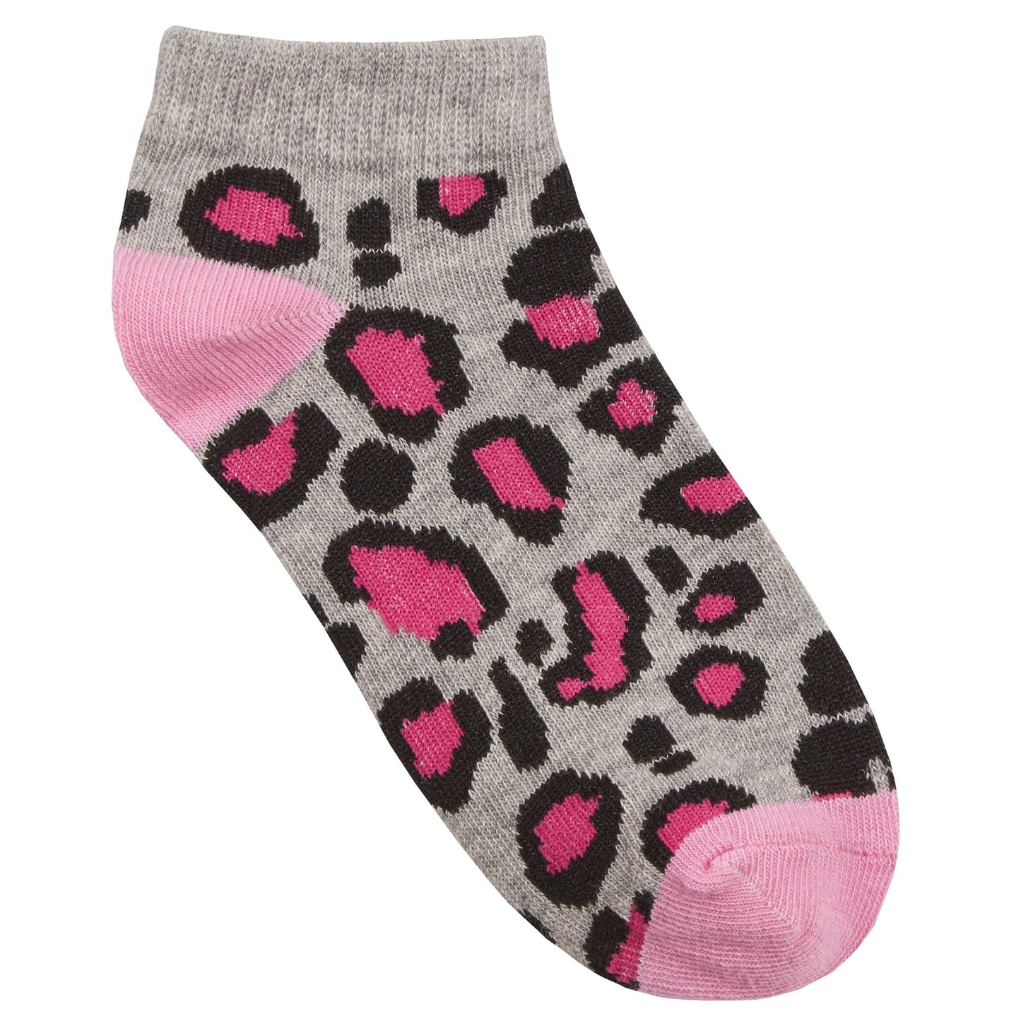 Girls 6 Pairs Animal Print Trainer Socks