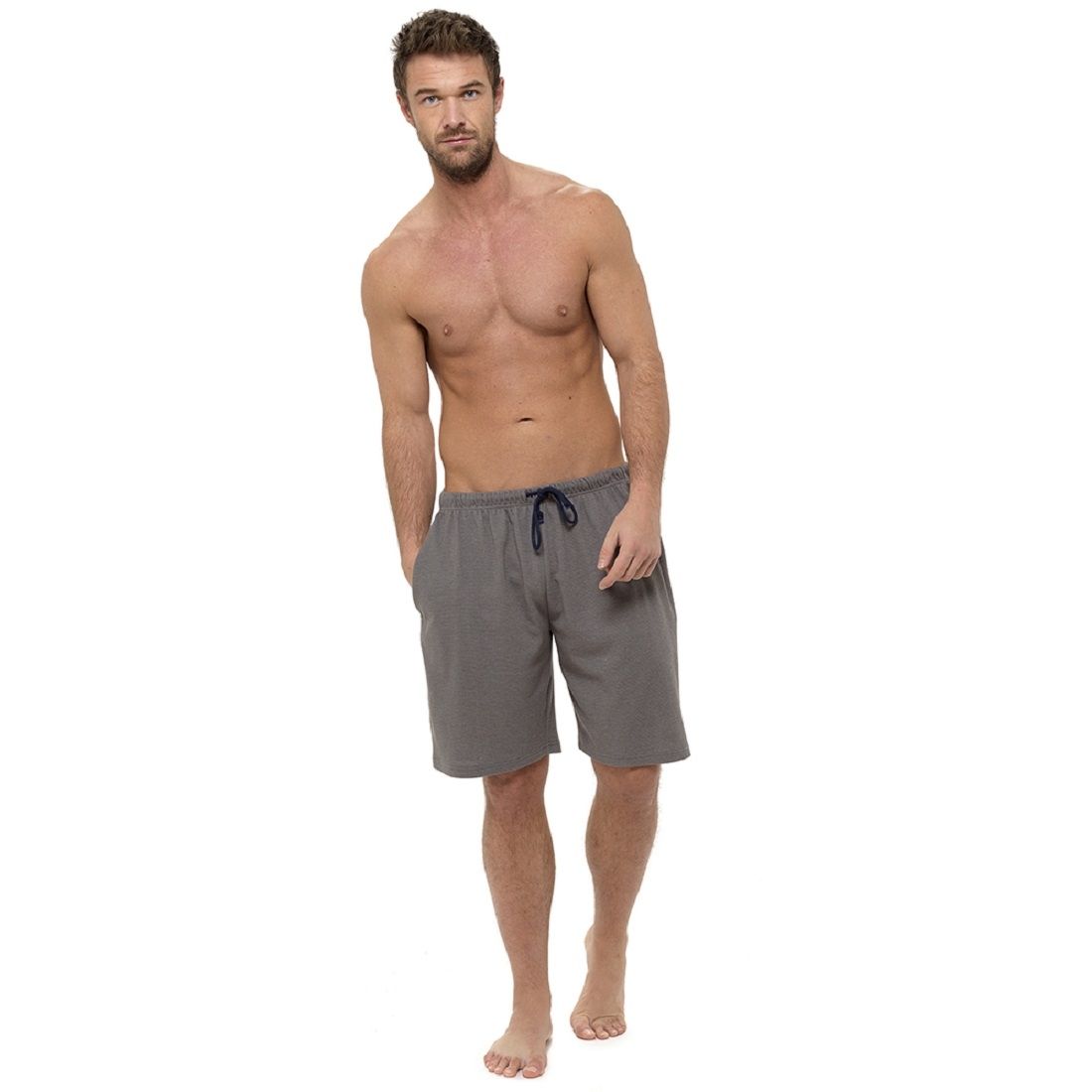 Mens Plain Grey Jersey Lounge Shorts ~ M-2XL