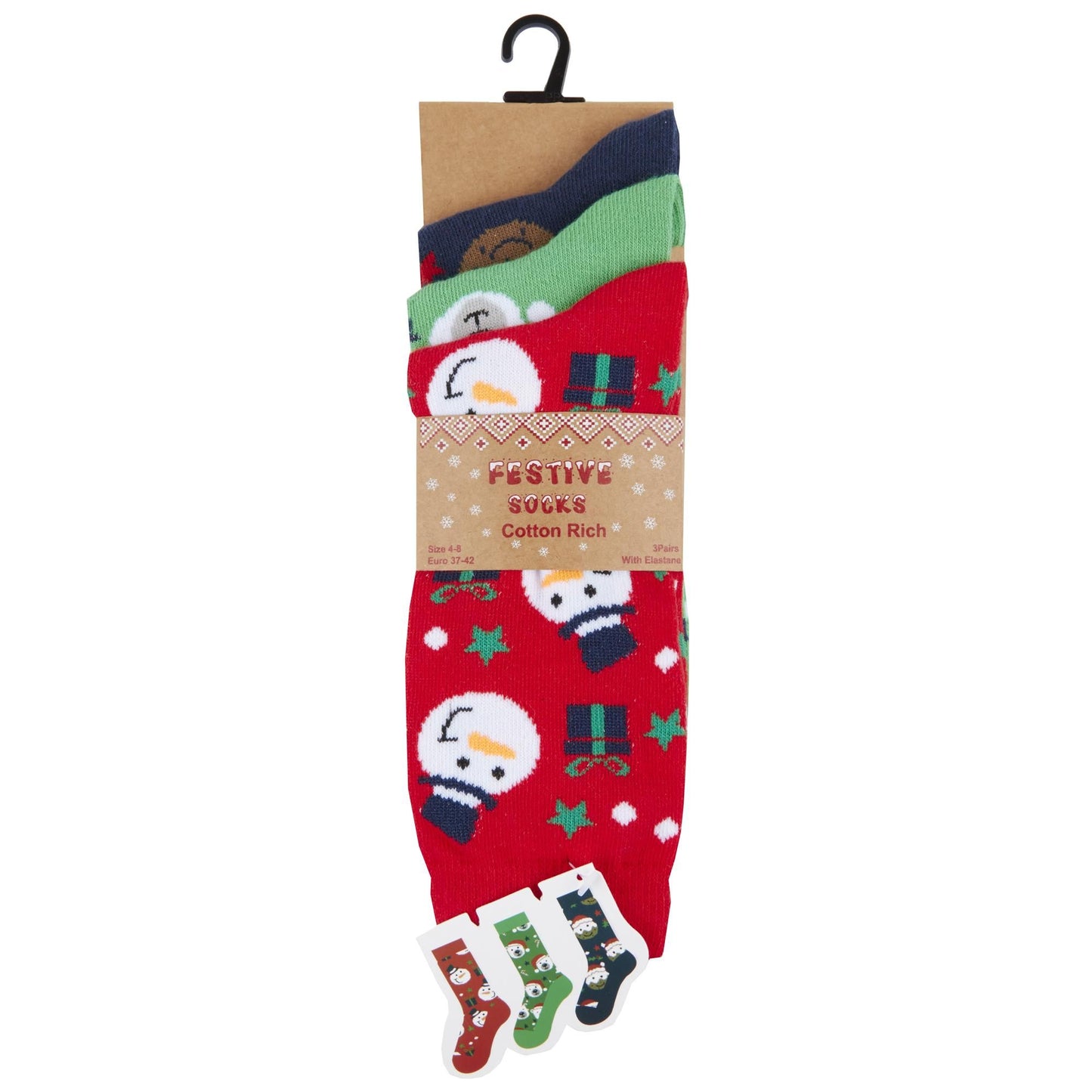 Adults 3 Pack Christmas Socks