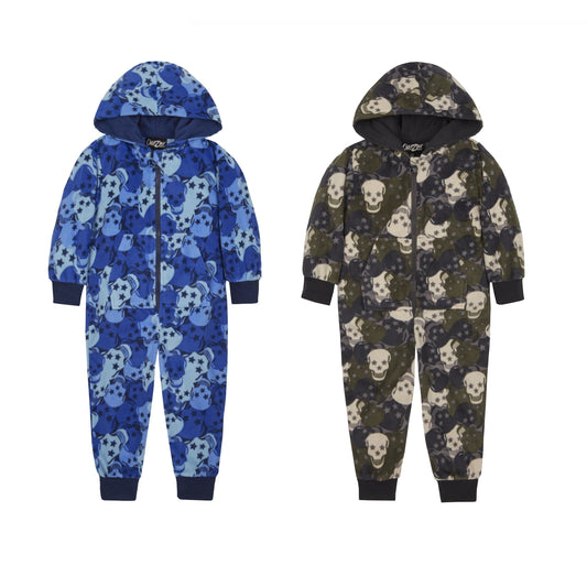 Childrens Skull Design Fleece Onesie ~ 2-6 years