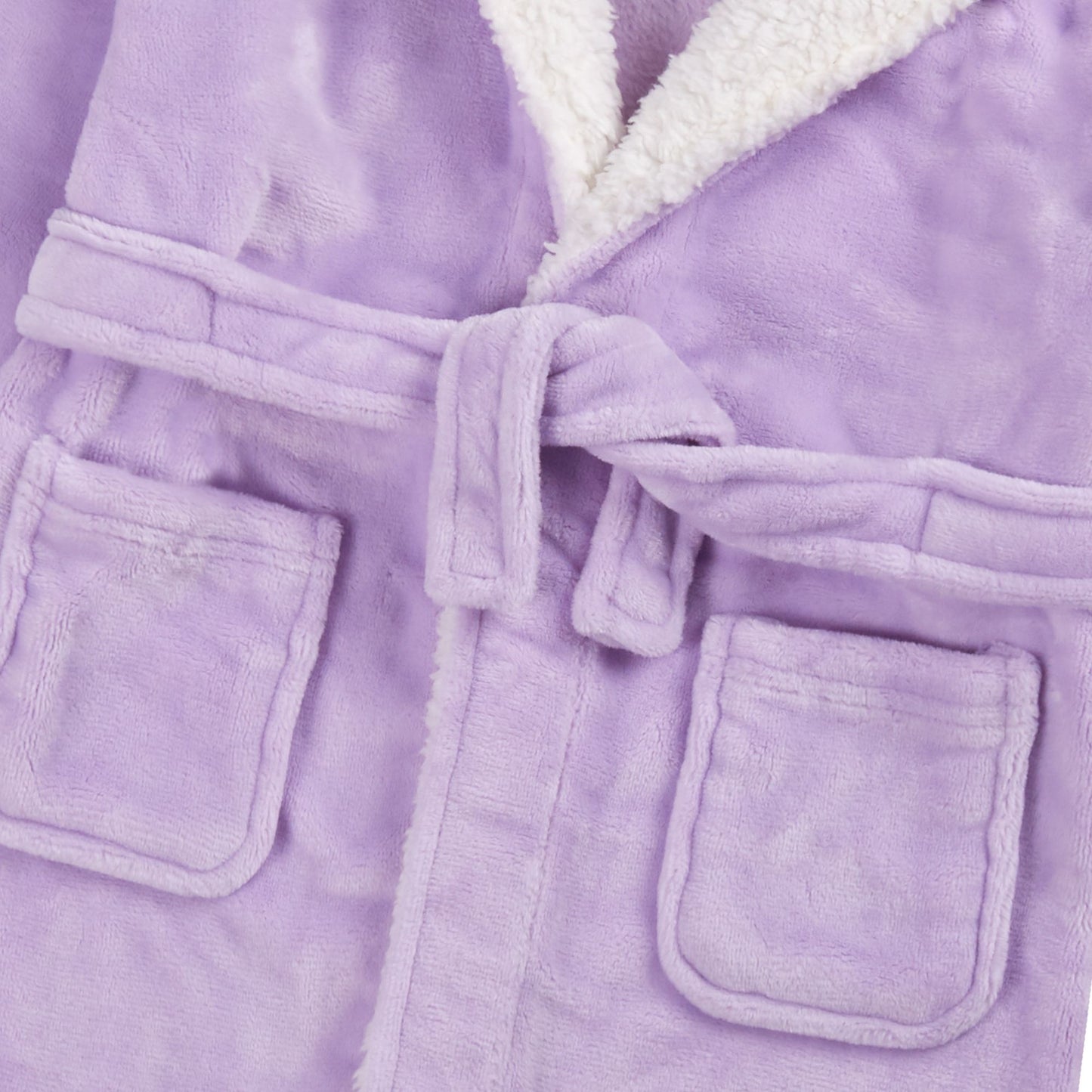Childrens Plush Pastel Robe with Borg Fleece Trim