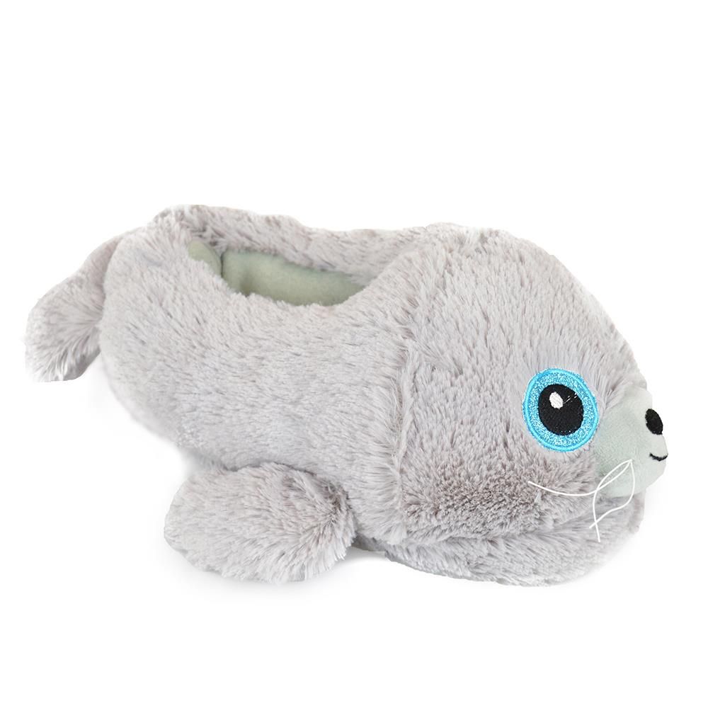 Girls Plush Novelty Seal Slippers ~ UK 9-3