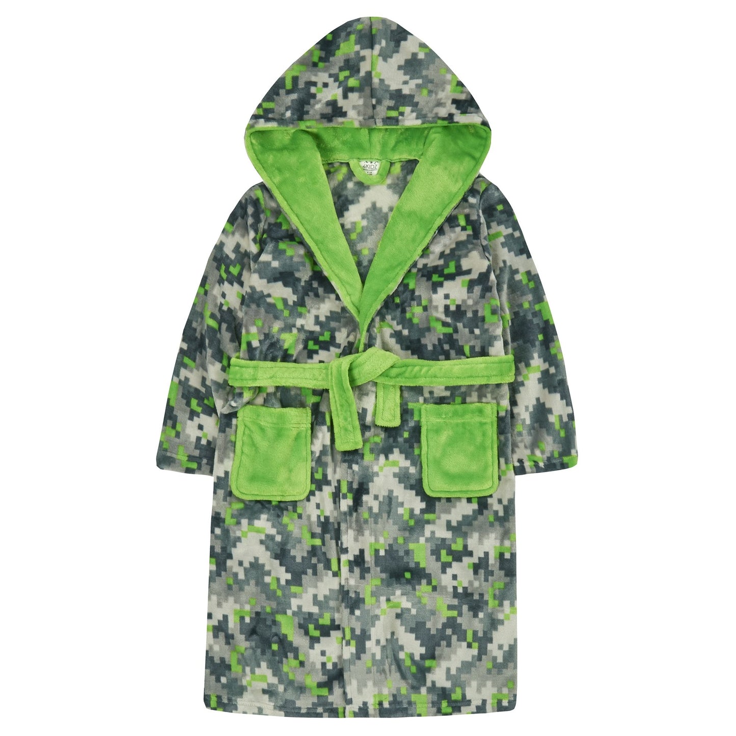 Childrens Pixel Camo Fleece Dressing Gown ~ 7-13 years