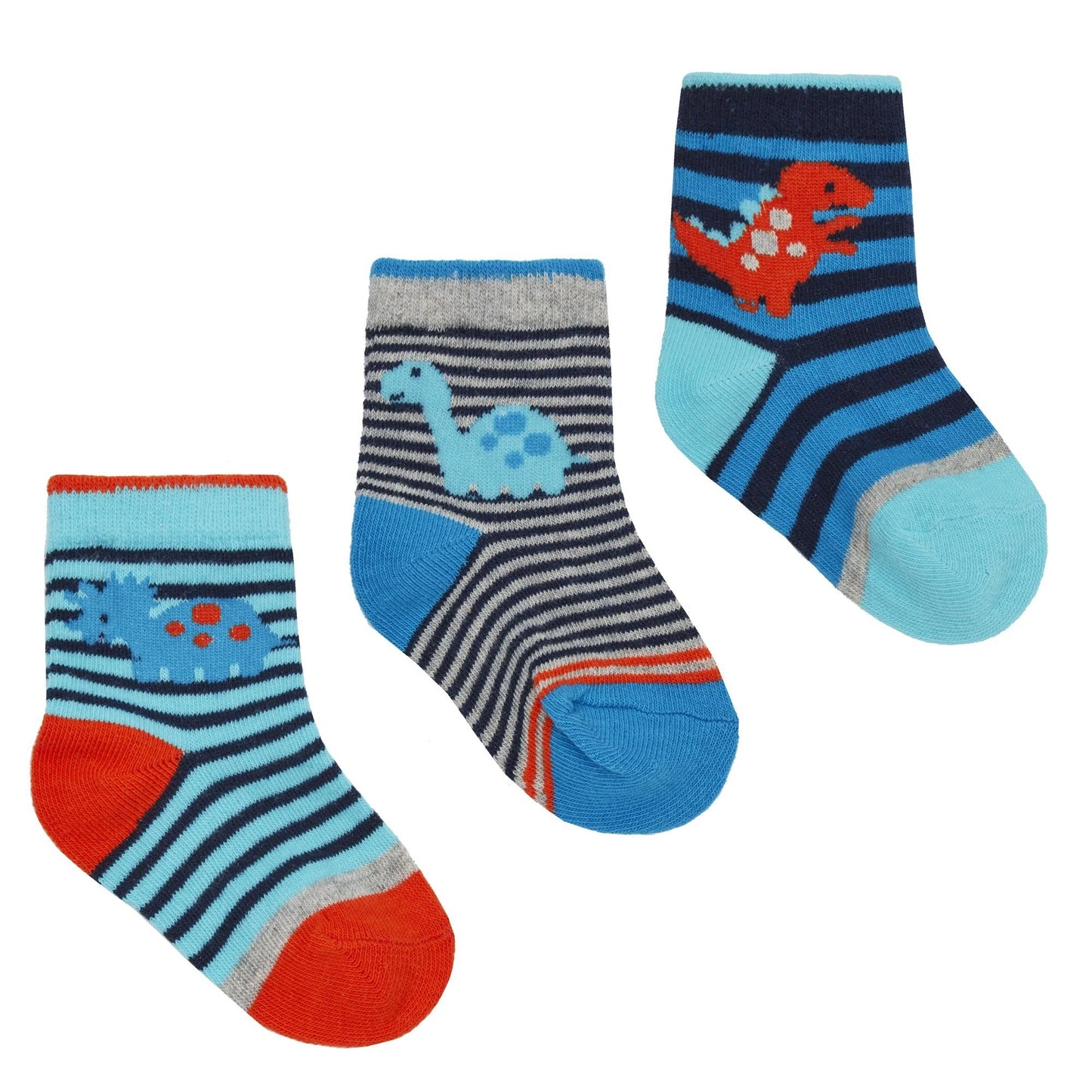 Babies 3 Pack of Dinosaur Design Socks
