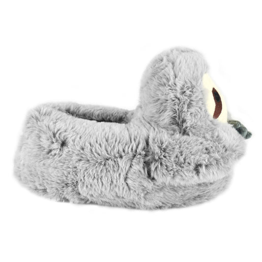 Ladies Novelty Plush Grey Sloth Slippers
