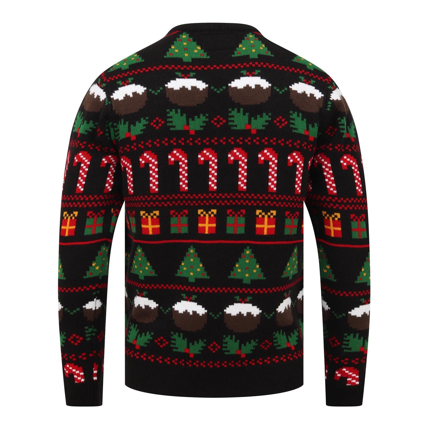 Adults Candy Cane and Pudding Knitted Christmas Jumper