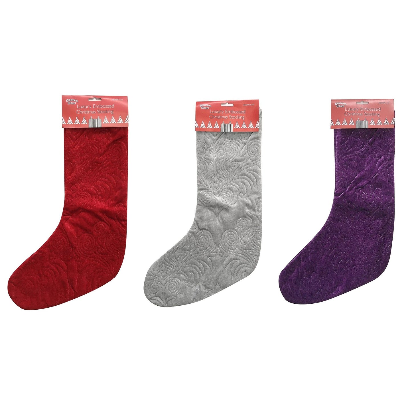 Luxury Embossed Christmas Stocking