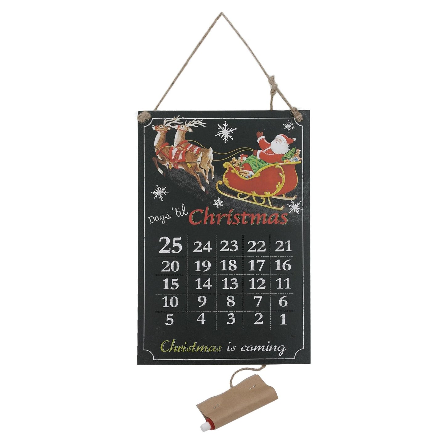 Christmas Countdown Hanging Plaque