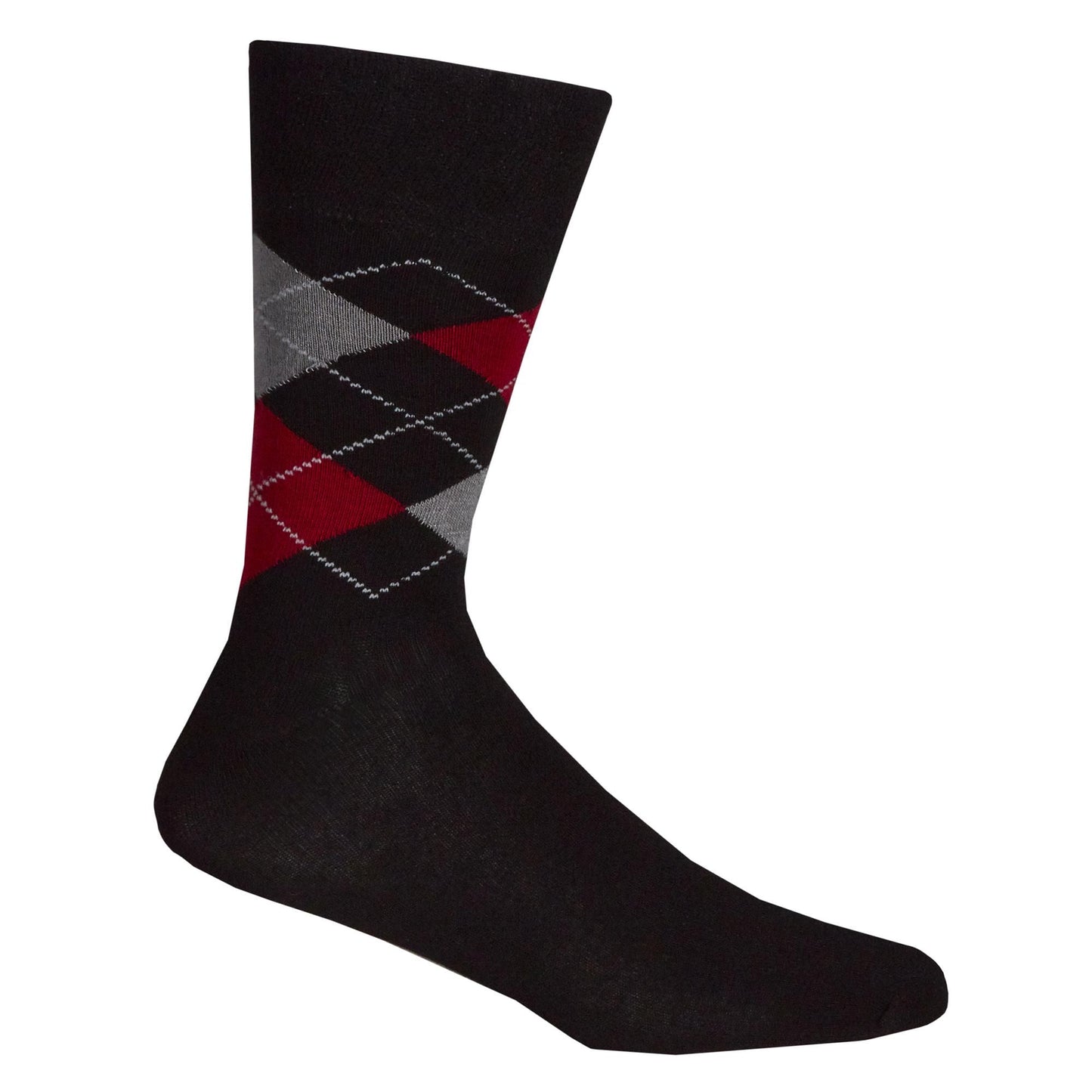 Mens 3 Pack of Argyle Design Non Elastic Bamboo Socks