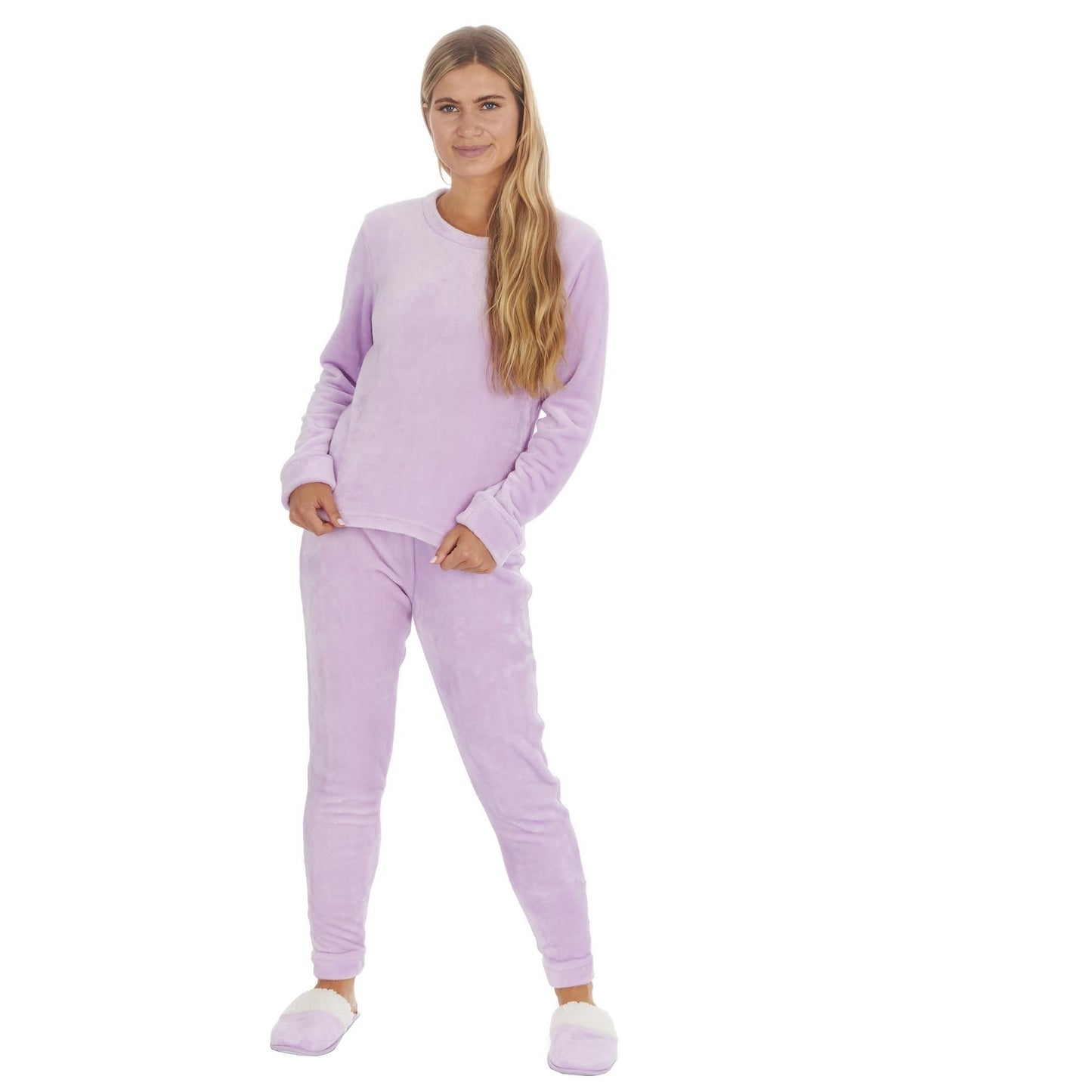 Ladies Soft Shimmer Effect Flannel Fleece Pyjama Set ~ S-XL