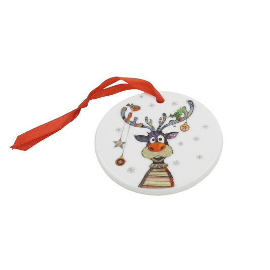 Set of 4 Ceramic Christmas Tree Decorations