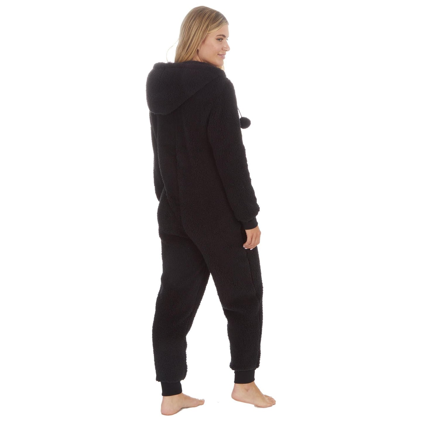 Ladies Warm Winter Plain Borg Fleece Onezee ~ S-XL