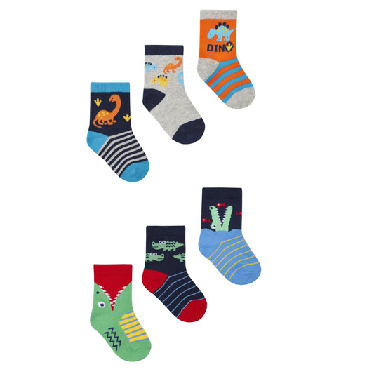 Babies 3 Pk Novelty Dinosaur or Crocodile Socks