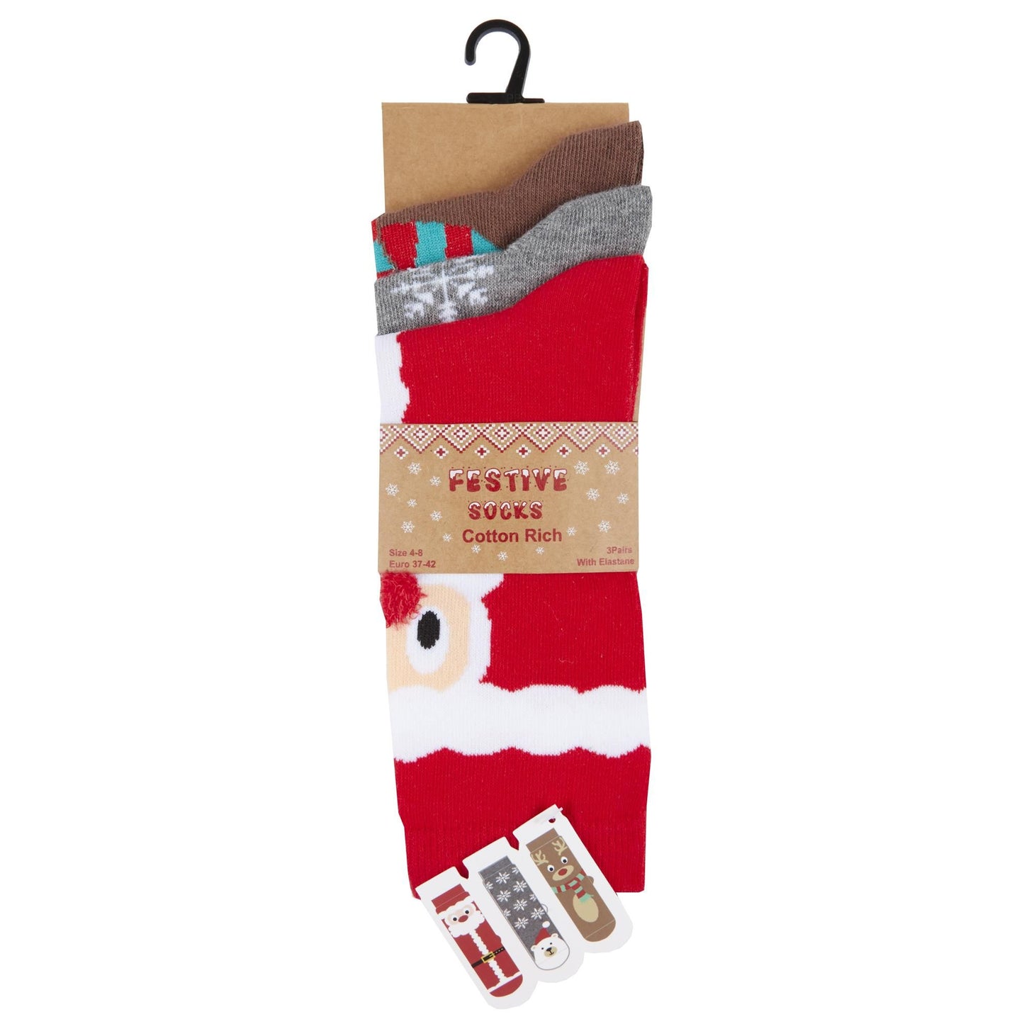 Adults 3 Pack Christmas Socks
