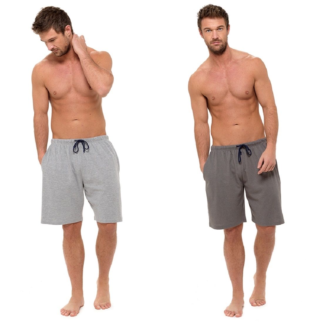 Mens Plain Grey Jersey Lounge Shorts ~ M-2XL