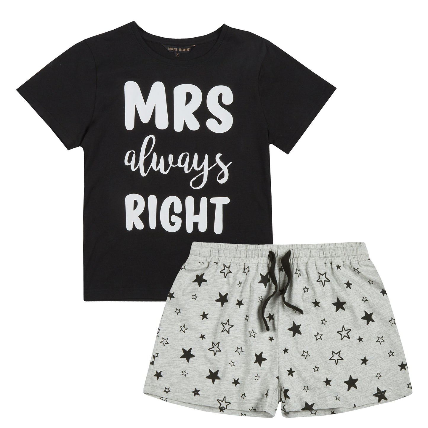 Ladies Mrs Always Right Shorts Pyjama Set ~ S-XL