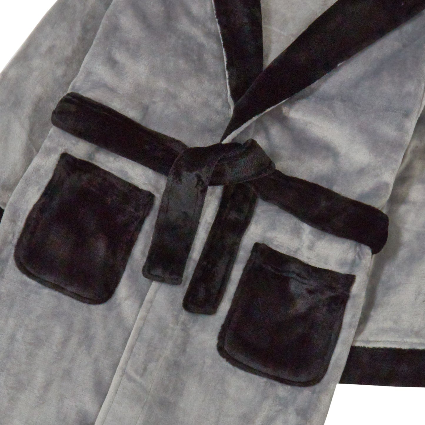 Childrens Contrast Trim Plush Fleece Dressing Gown ~ 2-13 years